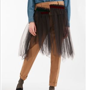 Max Mara Weekend Wool flannel trousers and tulle